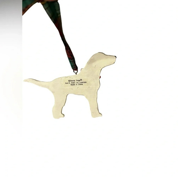 Kurt Adler Dandy Dogs Christmas Ornament DALMATION PUPPY Plaid Ribbon 4.5" - Picture 2 of 3